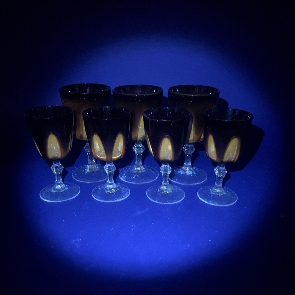 Cristal d’Arques French Ruby Red Cadmium Goblets 7 Pcs Lot